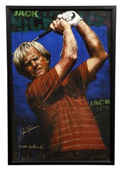 Jack Nicklaus Signed 27x41-inch Giclee on Canvas by Famed Artist Stephen Holland